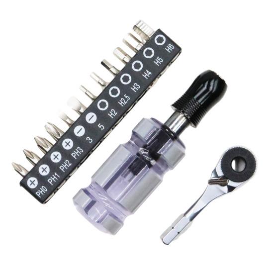 Mini Ratchet Wrench Comfortable Grip High Torque Output Multifunctional Bit Compatibility Hexagonal Handle Wrench Manual Tightening Tool