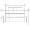 Metal Bed Frame with Headboard and Footboard White 100 x 200 cm