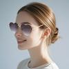 Casual Heart Sunglasses Vintage Candy Color Half Frame Sunglasses UV Protection Y2K Gradient Sun Glasses