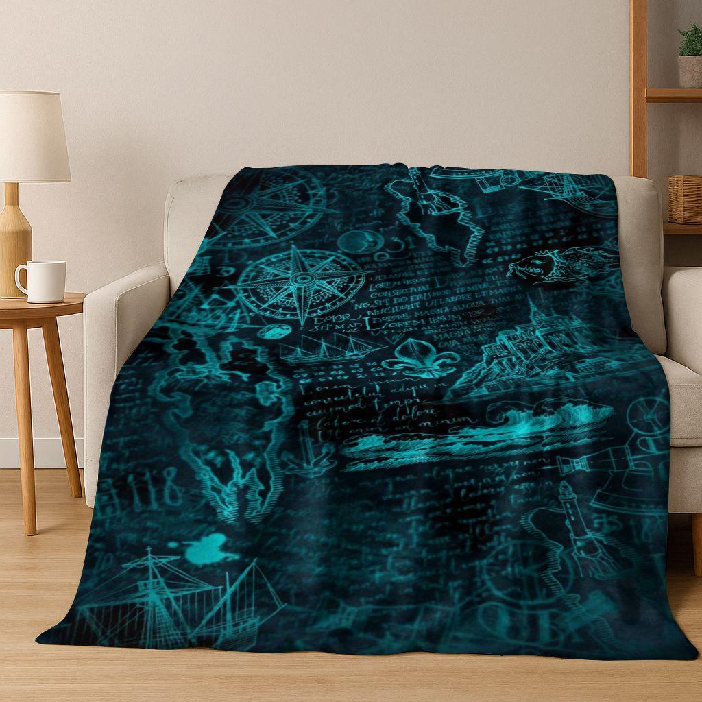 Nordycki Symbol Wojownika Wikingów Valhalla Valknut Runa Koc Flanelowy, Przytulny Miękki Koc Rzutowy do Domu Sypialni Łóżka Pokrowiec na Sofę Prezent