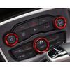 3ks AC Rádio Spínač Ozdobný Kroužek Kryt Knoflíku Pro 13-18 Dodge Ram 1500 2500 3500 Červený