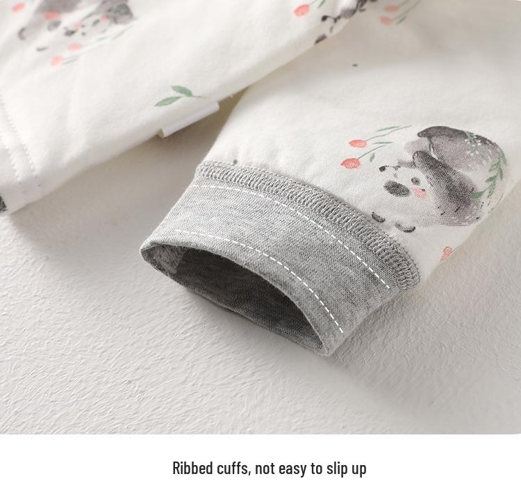 Baby Quilted Warm Set: High-Waist Belly Protection Cotton Pajamas for Autumn/Winter