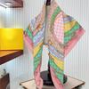 90Cm French Love Circle Belt Chain High Quality Twill Silk Shawl Sunscreen Large Square Scarf Decorative Scarf