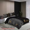 3pcs Fashionable Black Gray Crown Design Printed Bedding Set Comfortable and Breathable Down Duvet Cover