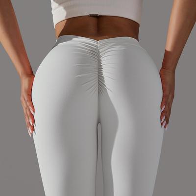 Naken, Hudvänlig, Höglyftande Yogabyxor Utan Obehagliga Sömmar, Leggings, Hög Midja, Elastiska Träningsbyxor, Dam Cropped Pants