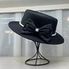 Upgraded Version of Fine Grass French Celebrity Flat Top Top Hat Women's Summer Travel Sunscreen Sunshade Straw Hat Foreign Style High-end Basin Hat