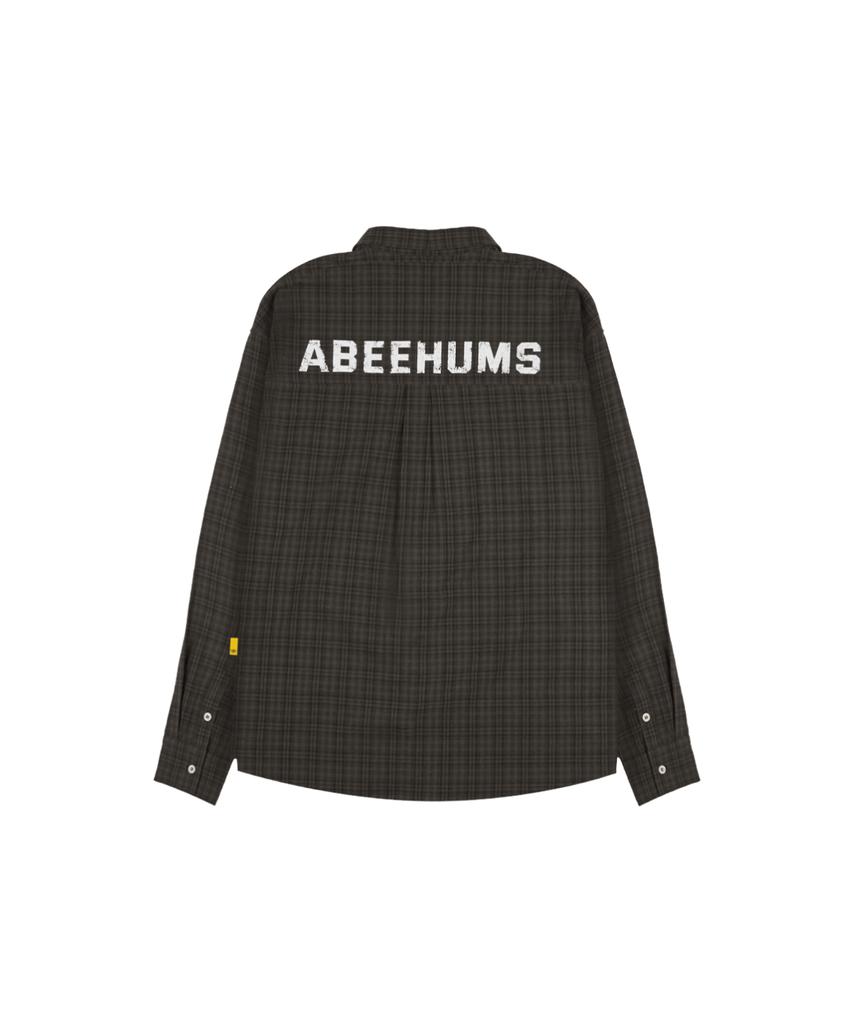 Eobiheomjeu Back Logo Loose Fit Check Shirt Abh357-105 Gray