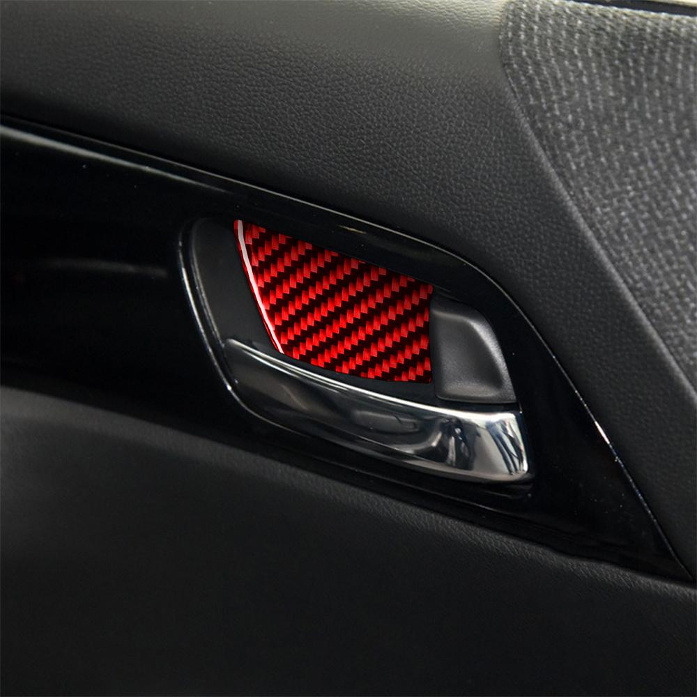 Real Carbon Fiber Car Interior Door Handle Cover Trim For Honda Accord 2014-2017