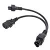 IEC 320 C6 Male to C5+C13 Female Splitter Adapter Cable Y Split Power Adapter Cord for Laptops Desk Lamps Speakers LCD