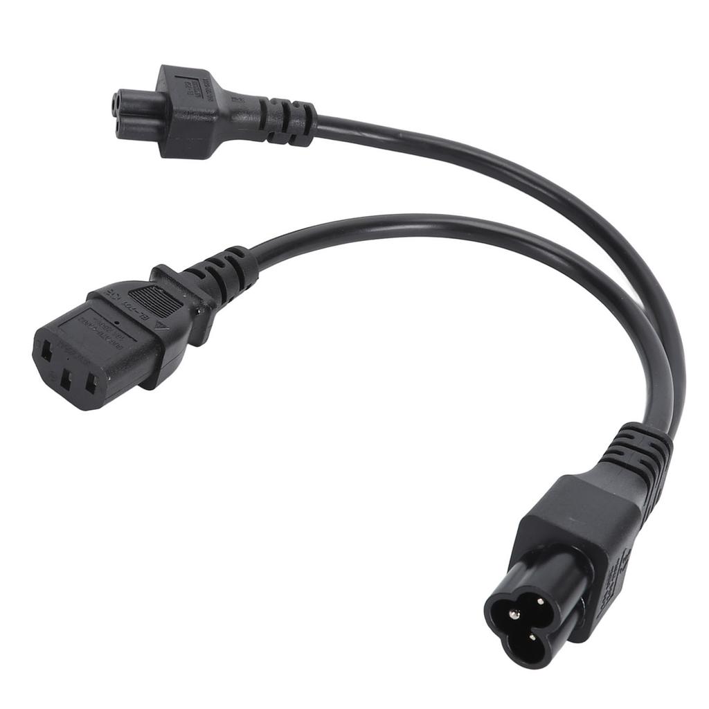 IEC 320 C6 Male to C5+C13 Female Splitter Adapter Cable Y Split Power Adapter Cord for Laptops Desk Lamps Speakers LCD