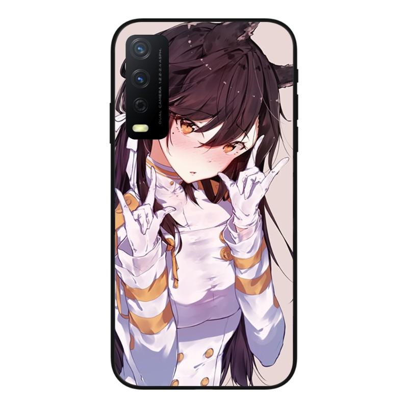 Carcasă de telefon drăguță Azur Lane Girl pentru VIVO Y95 Y93 Y31 Y20 V19 V17 V15 Pro X60 NEX, moale, neagră