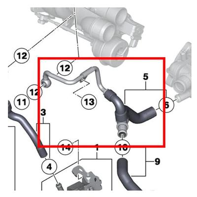 A11539845352 A11537645832 Manguera de Refrigerante del Motor N18 Turbo 11539845352 11537645832 Para BMW MINI R55 R56 R57 R58 R59 R60 R61