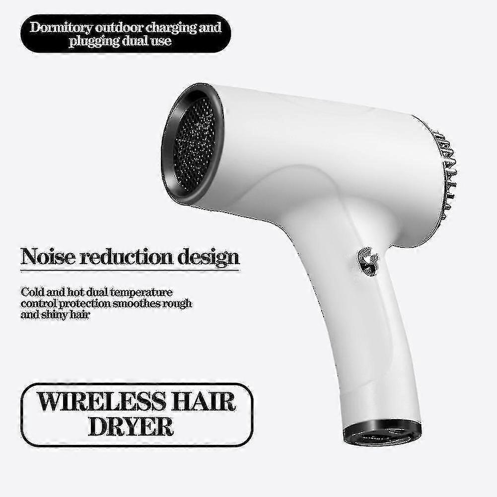 Wireless Rechargeable Hair Dryer Portable Hot And Cold Wind Hair Dryer For Outdoor Travel - KHW