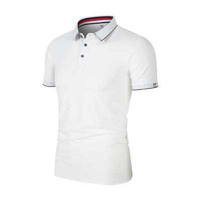 Summer Striped Short Sleeve Trendy Men's Polo Shirt Men Lapel Solid Color T-shirts Fashion Korean Male Tops
