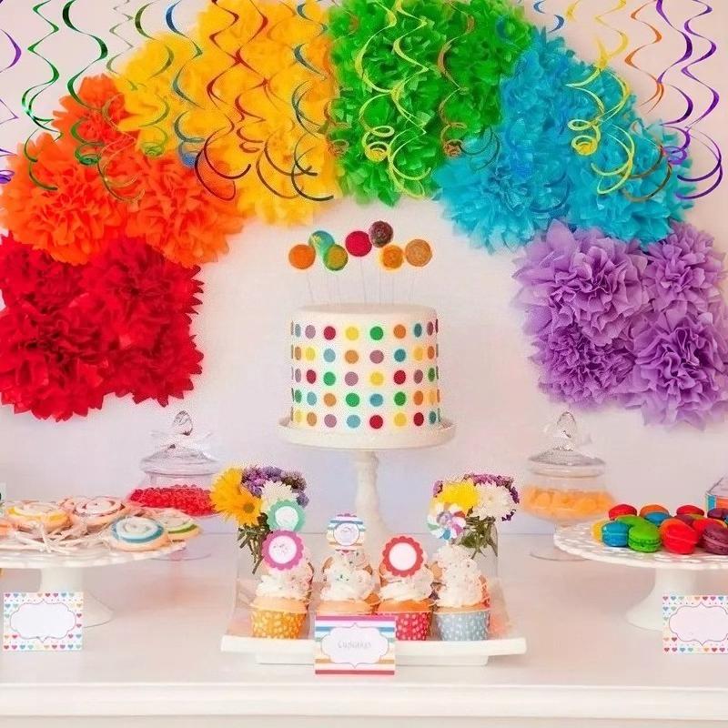 MultiColor Paper Swirl Decorations Vibrant Hanging Party Swirls Ideal for Birthday Baby Shower Wedding and Other Celebr