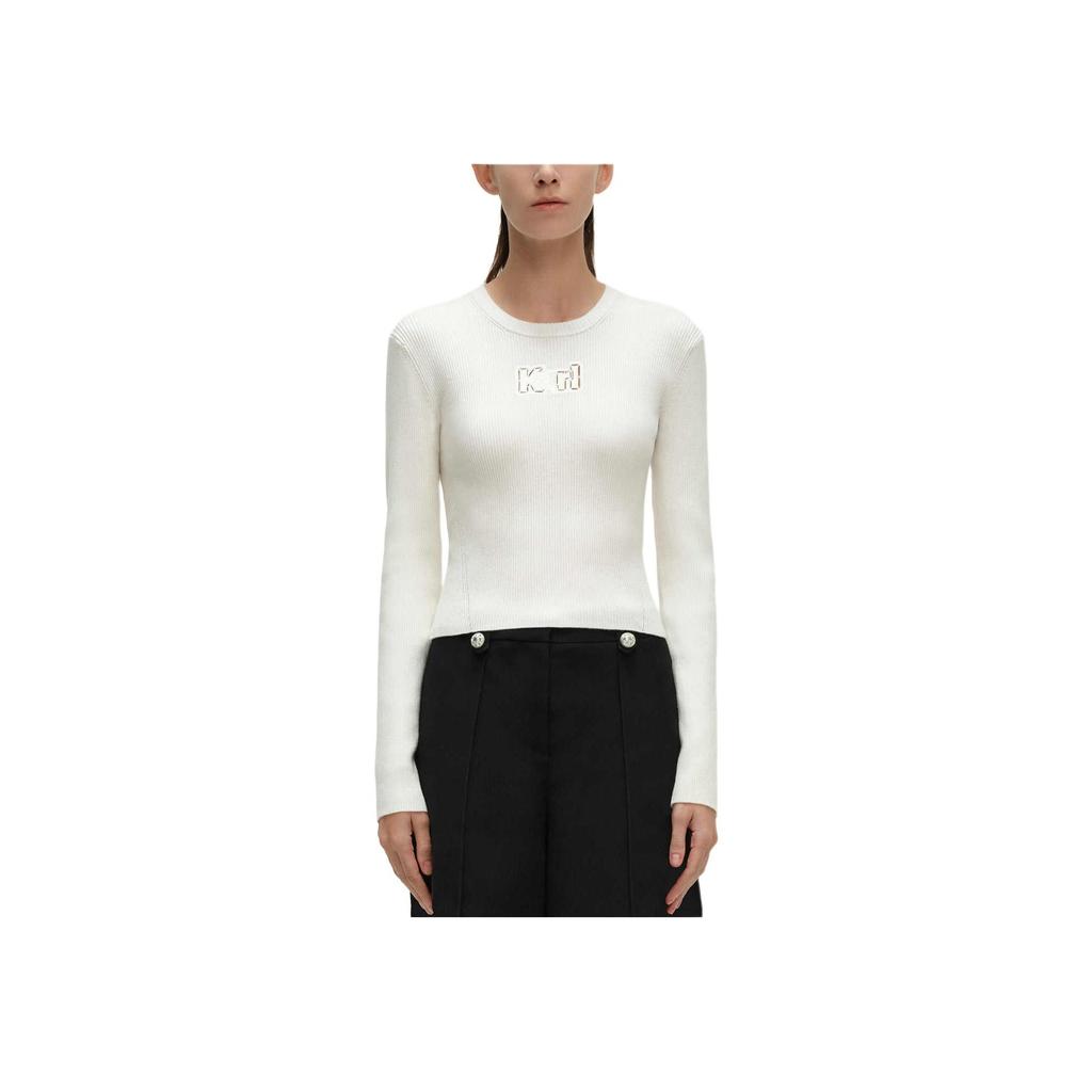Karl Lagerfeld French Elegant Date Outfit Daily Office Commuting Light Luxury Solid Color Hollow Embroidery Pullover Sweater Women Sweater 241L2013
