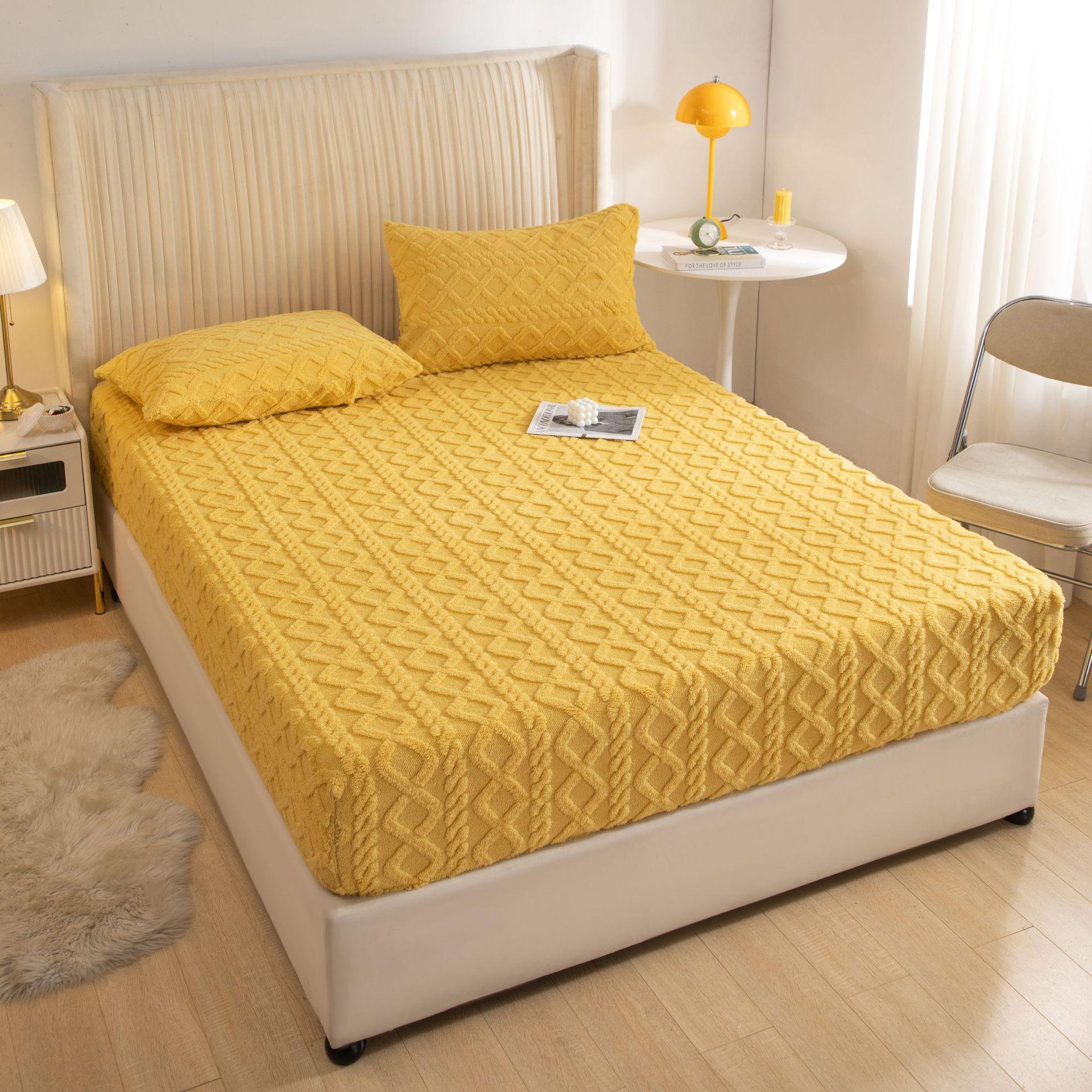 

Фланелевые простыни, модные, однотонные, жаккардовые, удобные, мягкие, эластичные, утолщенные, теплые, пылезащитные, чехлы для матрасов 150*200cm