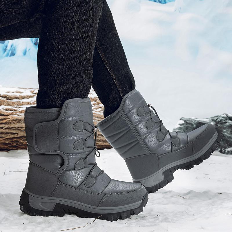 36-46 Winter Men's Plus Velvet High-top Outdoor Shoes Women's Large Size Hiking Shoes Plus Fur Warm Hiking Boots