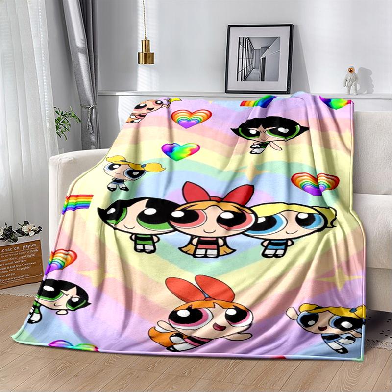 29 Style New Kawaii P-Powerpuff Girl Cartoon Blanket,Soft Throw Blanket for Home Bedroom Bed Sofa Travel Picnic Cover Kid Gift