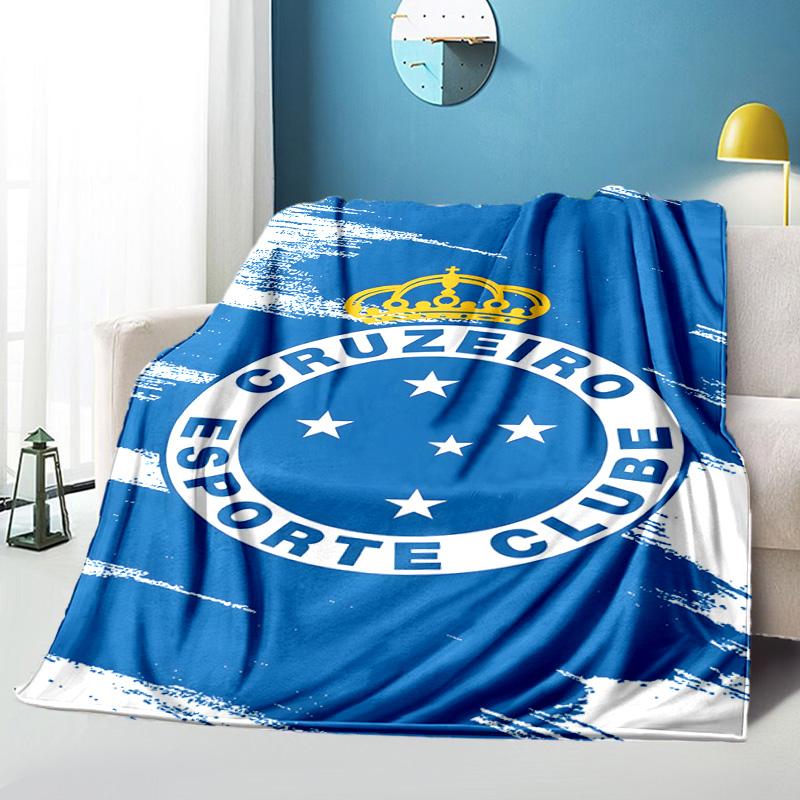 Cru-zeiro Esporte Club Crest Printed Throws Blanket Soft Flannel Blankets for Couch Bed Gifts for Men Women Picnic Blanket Christmas Gifts