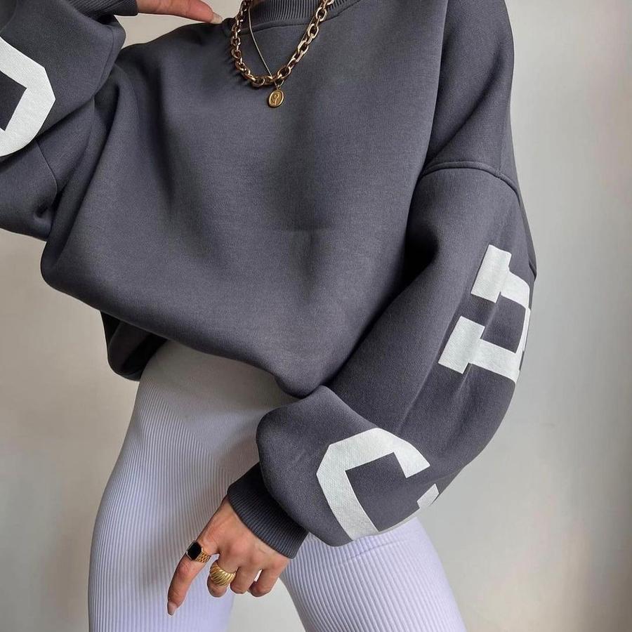 Women's Casual Fashion Printed Thick Versatile Long Sleeve Hoodie