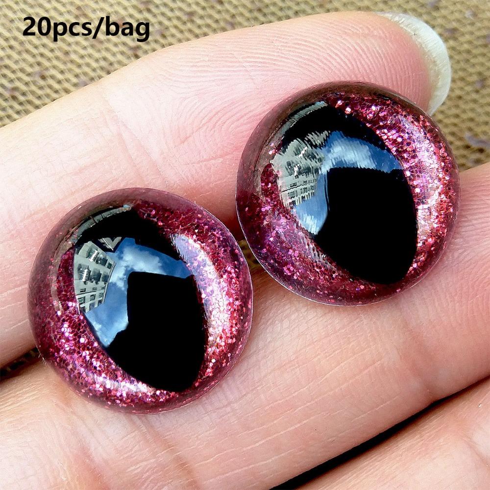 20pcs/set with Golden Onion Gasket Safety Glitter Eyes Crafts Puppet Colored Eyes Accessories