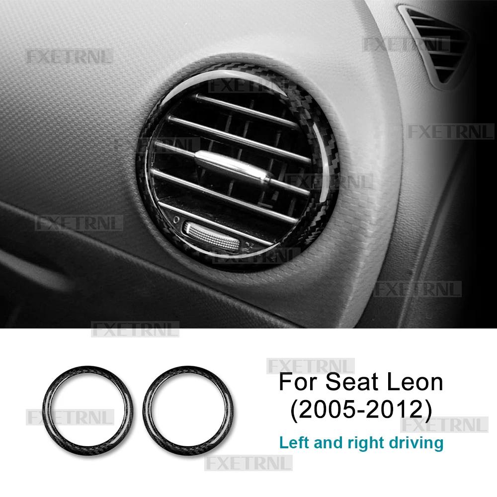 

Real Soft Carbon Fiber Both Side of Air Outlet For Seat Leon 2005 2006 2007 2008 2009 2010 2011 2012 Car Sticker Accessories 1Pair Black Carbon
