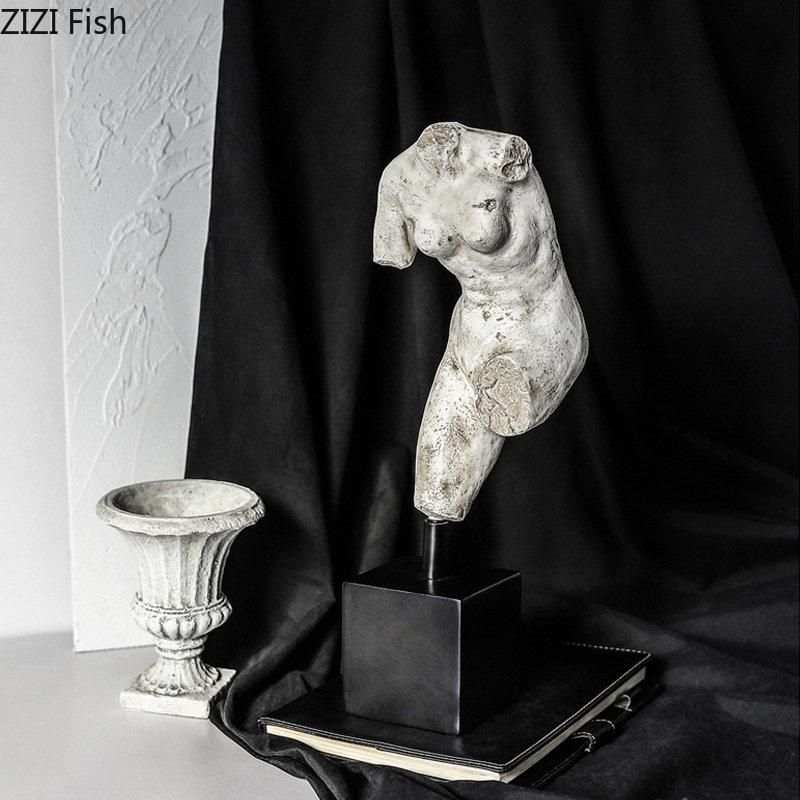 Broken Aesthetics Human Body Sculpture Imitation Plaster Retro Body Art Statue Character Resin Crafts Desk Decoration Ornaments