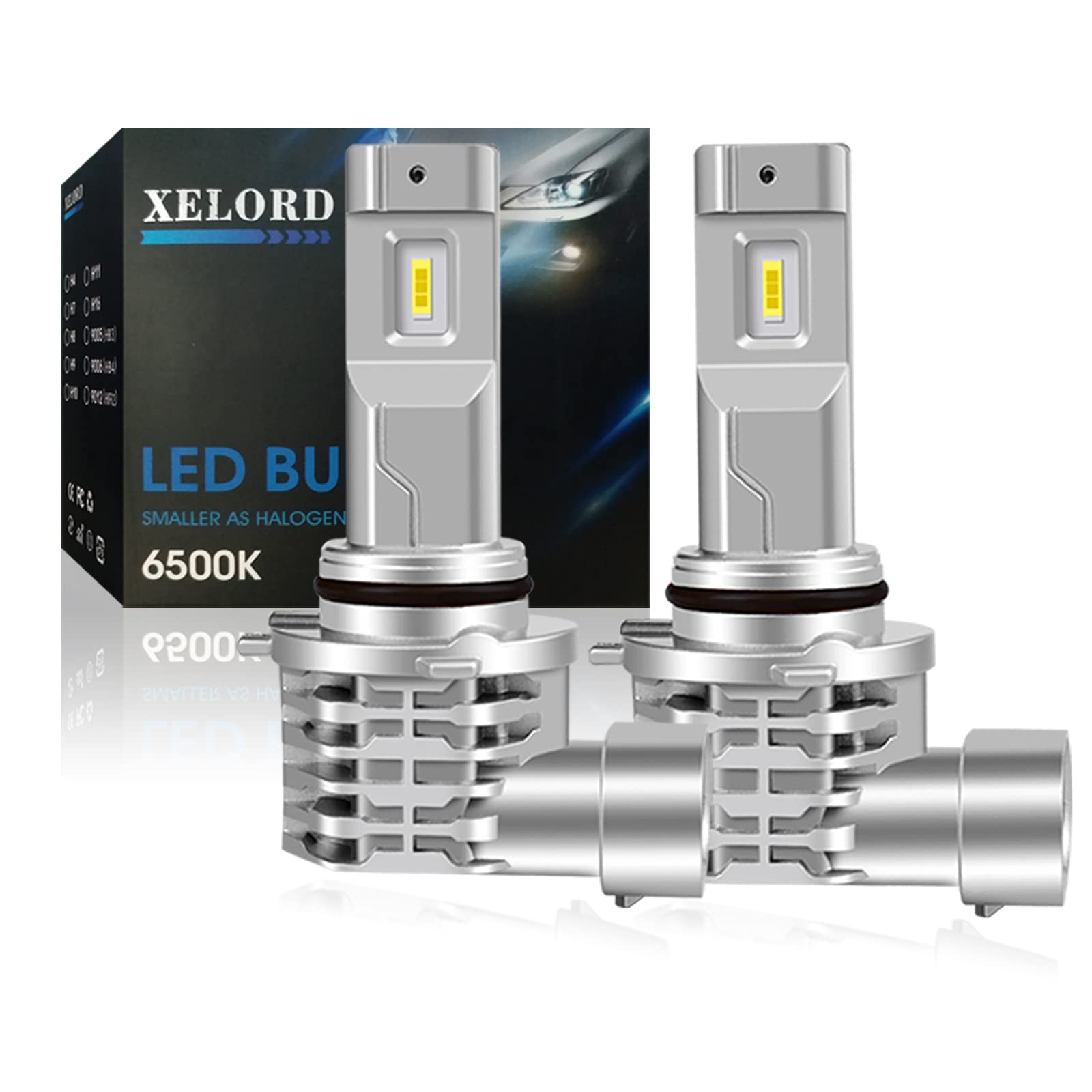 

XELORD HB4 LED Headlight, Equipped with CREE Chip, 9006 HB4 LED Bulb, 6500K, White, HB4/9006 (2 pieces) белый