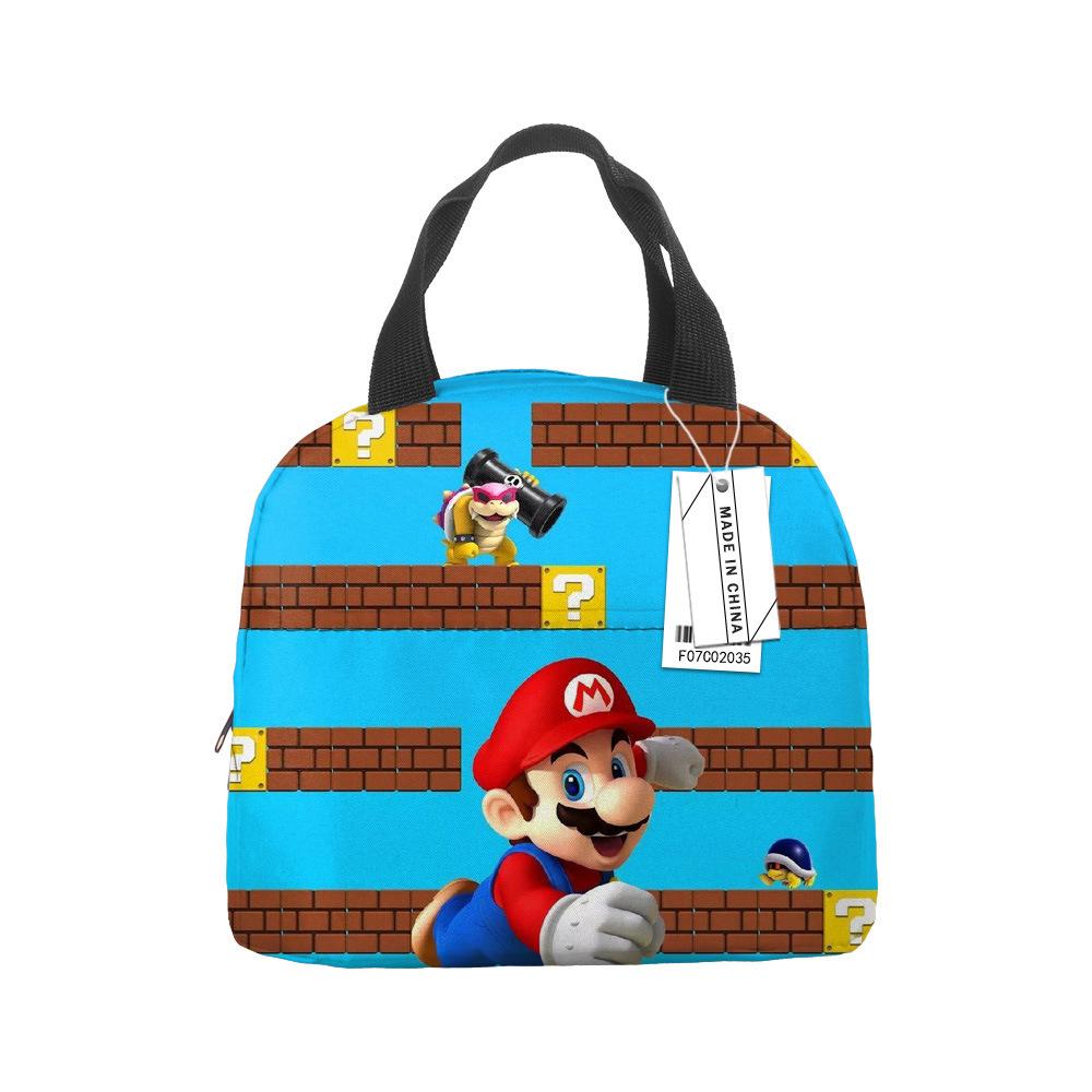 Mario Portable Bento Bag Lunch Box Bag Student Children'S Meal Bag Lunch Box Bag Bento Bag Aluminum Foil Lunch Bag Thermal Insulation