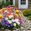 2/4/8PCS Artificial Chrysanthemum Daisy Flowers Plastic Simulation Plants Decorative Ornament for Outdoor Home Garden Display