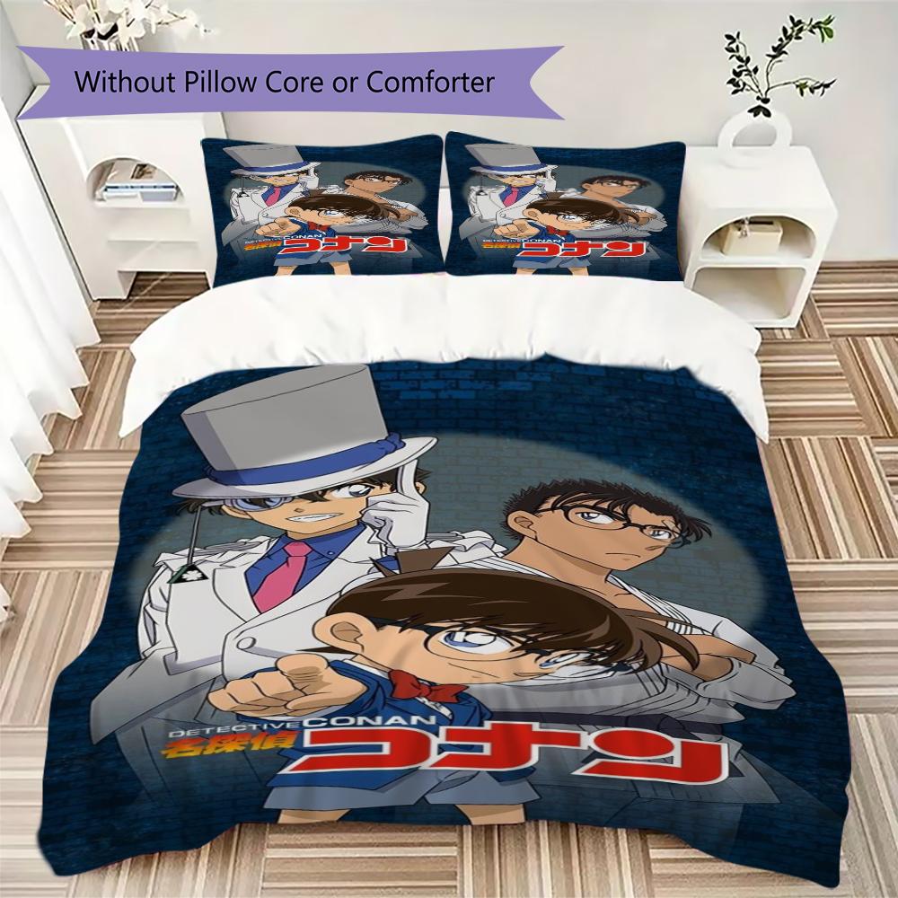 Detective Conan Anime Mystery Adventure Threepiece Set 1 Duvet Cover 2 Pillowcase Without Core Without Core Bedding Set