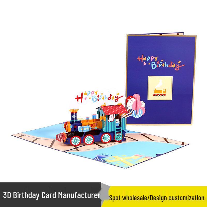 Cultural & Creative Birthday Pop-up Card - Party Blessing & Handmade Student Cake Gift