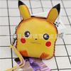 First Layer Cowhide Handmade Creative Pikachu Change Bag Cowhide Card Bag Key Bag Clutch Bag Children'S Handbag
