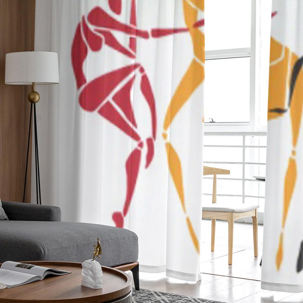 African Beautiful Women White Tulle Sheer Curtains for Living Room the Room Bedroom Kitchen Decoration Voile Organza Curtains