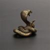Antik brons Kobra Staty Ornament Zodiac Orm Miniatyrfigurer Koppar Skrivbordsdekoration Te Husdjur Dekor Tillbehör Hantverk