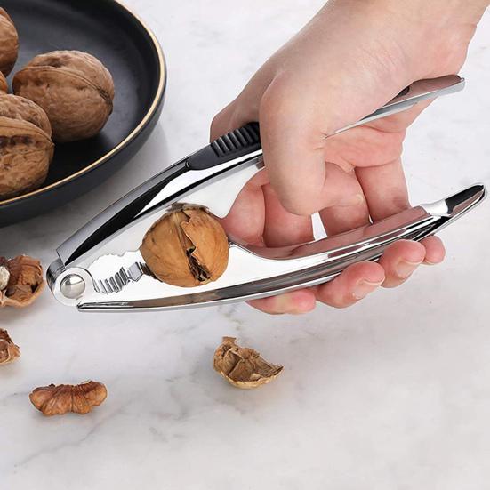 Louskáč ořechů Otvírák na ořechy s protiskluzovou rukojetí Vysoce pevný nerezový kovový nástroj na louskání ořechů odolný proti korozi