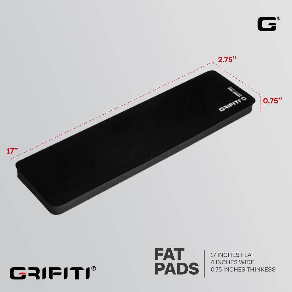 Grifiti Wrist Pad x x Black for Standard and Mechanical Keyboards 17" 2.75" 0.75"