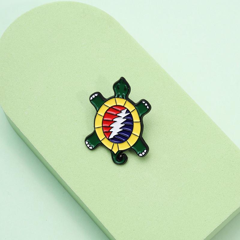 Turtle Eyecatching Cartoon Brooch Unique Alloy Pin For Rock Music Enthusiasts
