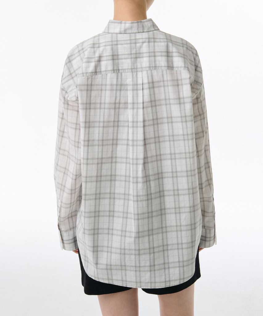 MUSINSA STANDARD WOMAN Women'S Oversized Plaid Check Shirt [Cream]