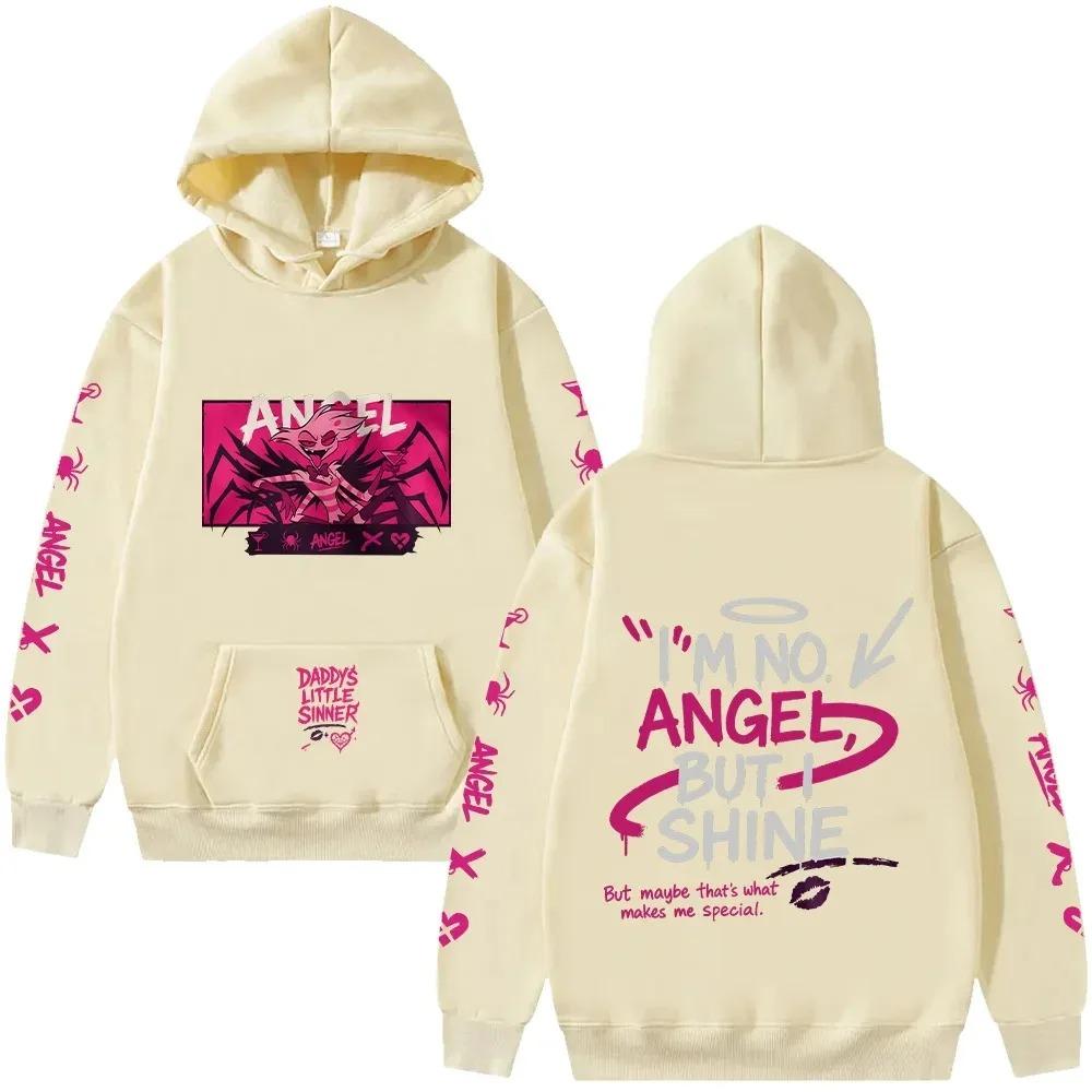 Felpa Angel Dust Hazbin Hotel Stampa Grafica Pullover Anime Pile Demoncore Carino Tagliente Trendy Oversize Abbigliamento Donna Uomo