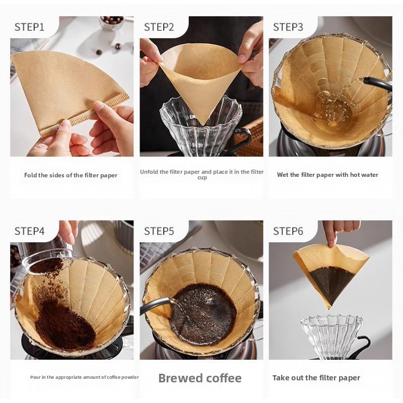Gift Set of Pour-over Coffee Maker and Accessories - Coffee Utensils with 5-piece Filter Set