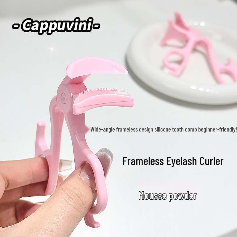 Cappuvini Frameless Eyelash Curler with Toothed Comb for Natural Curling and Shaping - Beginner Friendly.