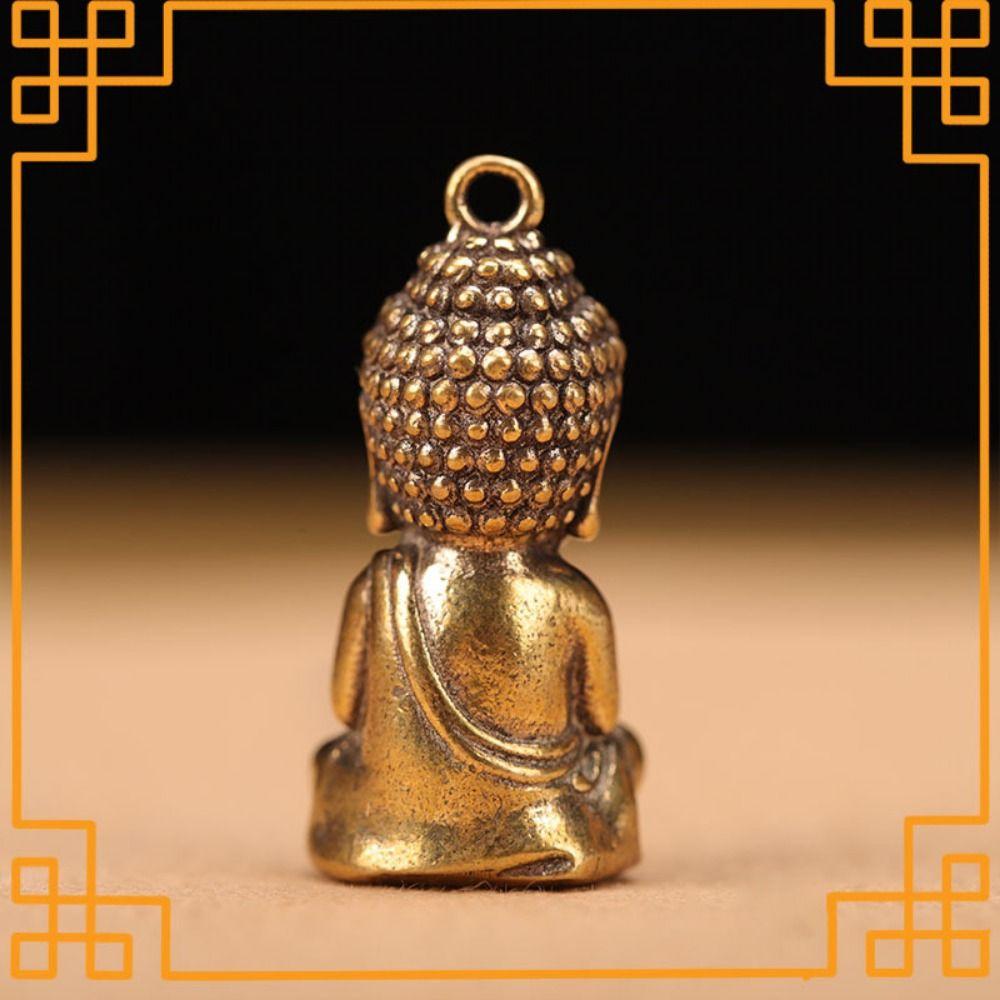 Miniature Sakyamuni Buddha Pendant Brass Crafts Mini Buddha Figurine  Keychain