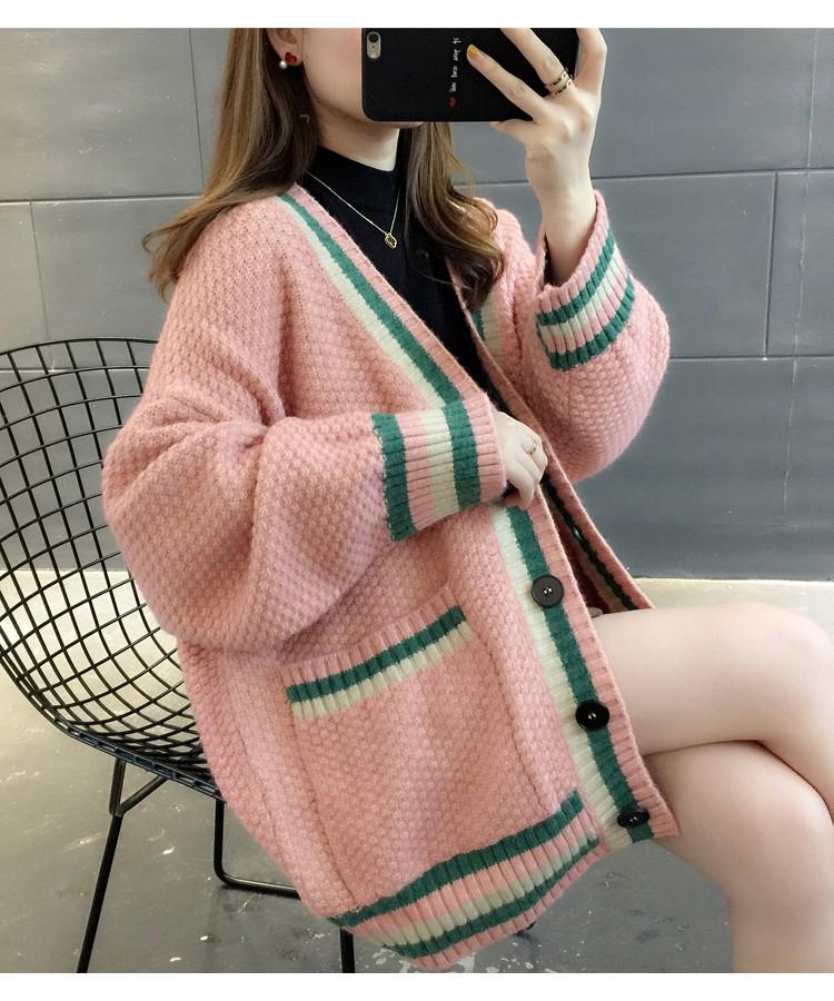 Autumn 2025 Women's Loose Knit Cardigan - Thick, Stylish Sweater