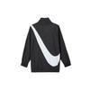 Nike Roupa Esportiva Logo Swoosh Vintage Esportiva Gola Alta Estampada Jaqueta Corta-vento Tecida Primavera Jaquetas Femininas Preto CV8659-010