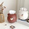 Adorable Bear Tissue Box Holder, Sturdy Plastic Brown & White Design, Space‑Saving Home Decor Gift