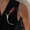 Broșă pentru Femei, Broșă Floare Lalea cu Închizătoare de Siguranță, Pin Floral pentru Rochii Eșarfe Genți