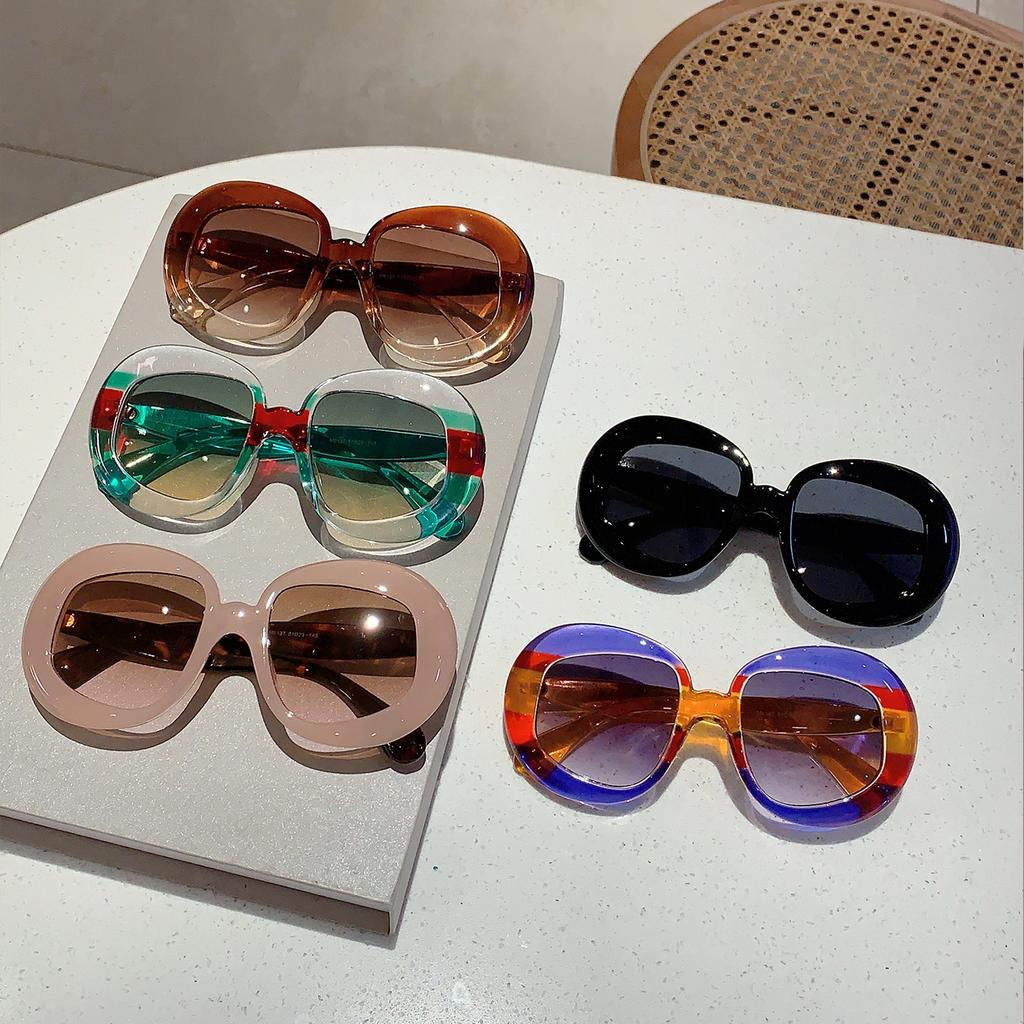 Oversized Fashion Sunglasses New Multi Candy Color Women Shades Trendy Stylish Gradient Brand Travelling Eyewear