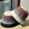 New Dopamine Color Matching Basin Hat for Women in Autumn and Winter Warm Ear Protection Fisherman Hat Plush Hat Wool Bucket Hat Woven Trendy